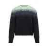 Jil Sander Ombre Mohair Wool Blend Sweater In Green