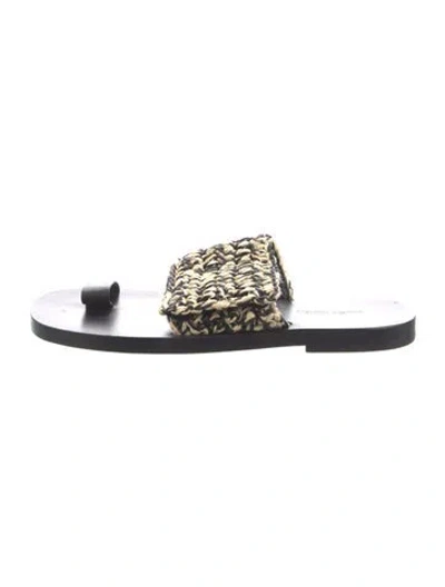 Pre-owned Jil Sander Jute Slides In Black