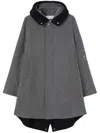 Jil Sander Jw-print Hooded Parka Coat In Grey