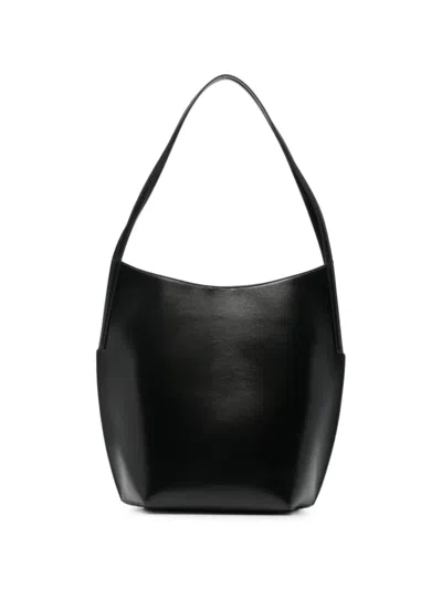 Jil Sander Kante Leather Shoulder Bag In Black