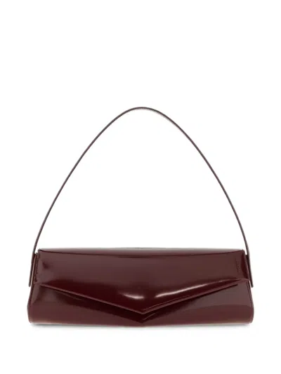 Jil Sander Kante Leather Shoulder Bag In White