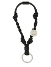 Jil Sander Knot-detail Leather Keyring In Black