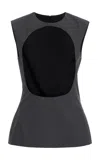 Jil Sander Keyhole Wool Top In Black