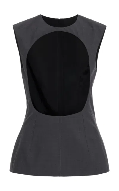 Jil Sander Keyhole Wool Top In Black