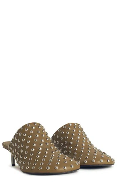 Jil Sander Khaki Leather Mules