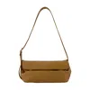Jil Sander Khaki Leather Rollup Small Square Belt Shoulder Bag
