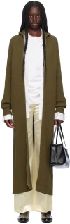 Jil Sander Khaki Zip-up Cardigan In 312 Thyme Green