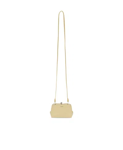 Jil Sander Kisslock Leather Mini Bag In Nude