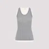 Jil Sander Fitted Sleeveless Top With Contrasting Hem Layer In Granite