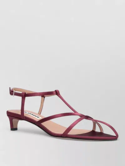 Jil Sander Kitten Heel Slingback Open Toe Pumps In Purple