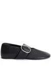 Jil Sander Smooth Leather Ballerinas In Schwarz