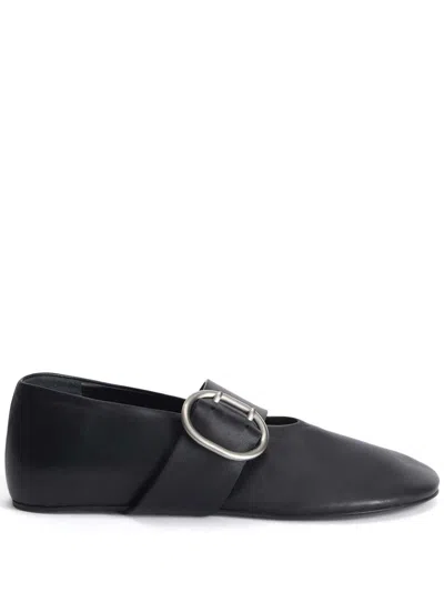 JIL SANDER BUCKLED BALLET PUMPS - WOMEN'S - OVINE LEATHER (TOP GRAIN)/CALF LEATHER
