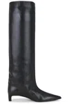 Jil Sander Leather Knee High Boots In Black