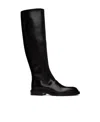 Jil Sander Knee-high Leather Boots In Black
