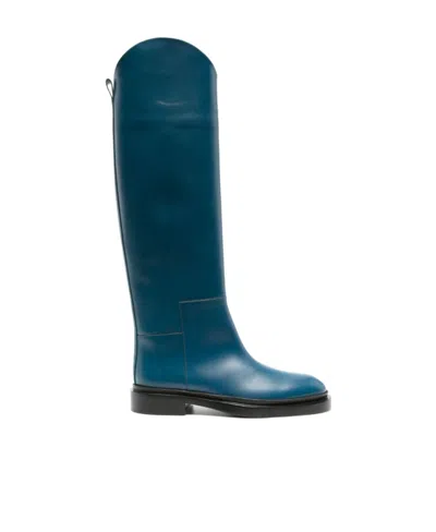 JIL SANDER JIL SANDER ALMOND-TOE KNEE-LENGTH BOOTS