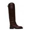 Jil Sander Burgundy Riding Tall Boots In Black