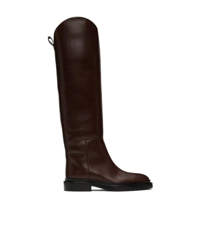 Jil Sander Knee-length Leather Boots In Black