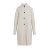 Jil Sander Double-breasted Wool Coat In White