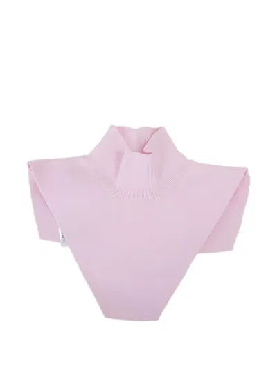 Jil Sander Knit Large Bib Top In Pink
