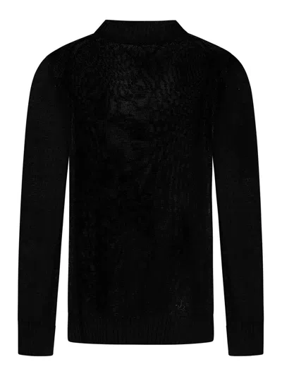 Jil Sander Knit Crepe Sweater In Black
