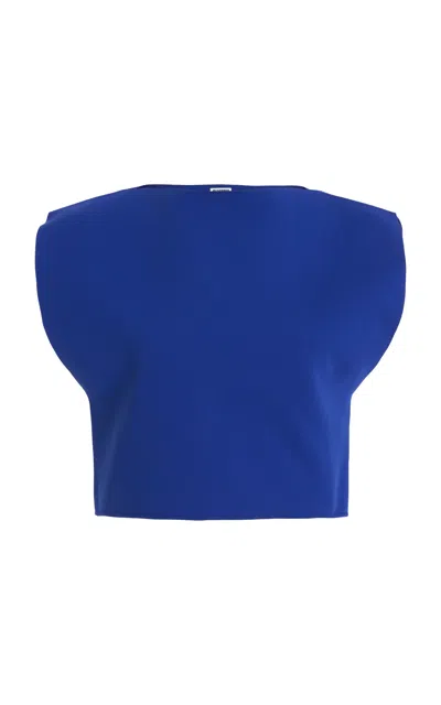 Jil Sander Knit Cropped Top In Blue