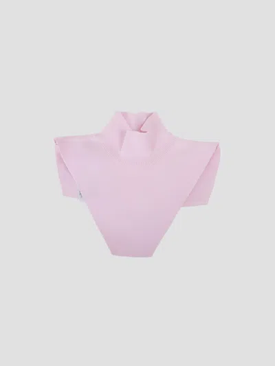 Jil Sander Knit Large Bib Top In Pink