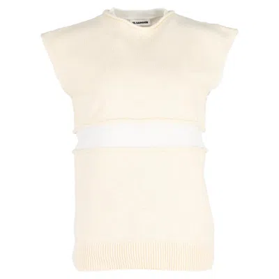 Jil Sander Knit Layered Sweater Vest In Yellow Wool In Multi