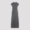 Jil Sander Boiled Wool Brushed Knit Long Dress In Rainstorm