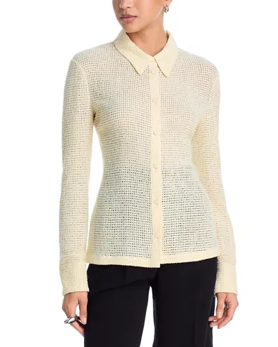 Jil Sander Knit Long Sleeve Shirt In White