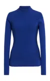 Jil Sander Knit Mock Neck Sweater In Blue