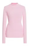 Jil Sander Knit Mock Neck Sweater In Pink