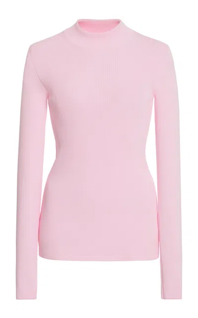 Jil Sander Knit Mock Neck Sweater In Pink