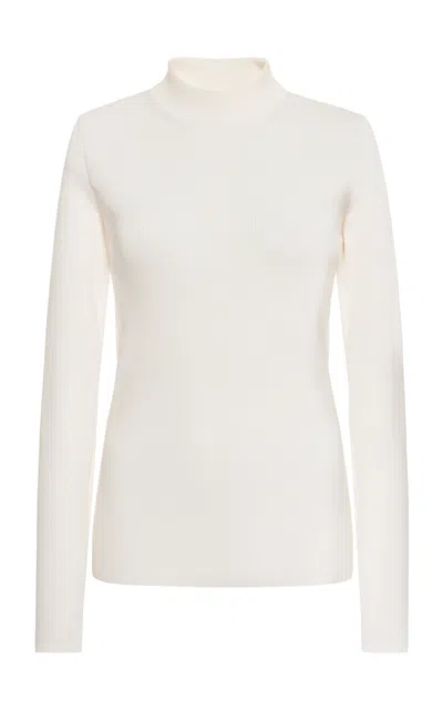 Jil Sander Knit Mock Neck Sweater In White