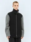Jil Sander Men Knit-sleeves Wool Jacket In Black