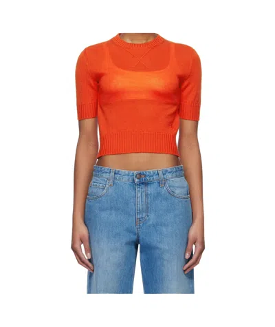 Jil Sander Knit T-shirt In Blue
