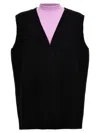 Jil Sander Ribbed Knit Sleeveless V-neck Vest In Multicolor