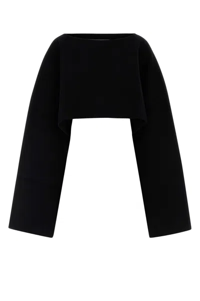 Jil Sander Knitted Cape-s Nd  Female In Black