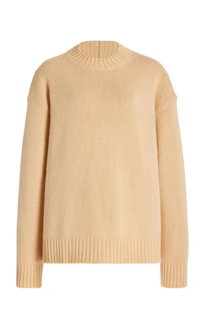 Jil Sander Knitted Cashmere-blend Sweater In Orange