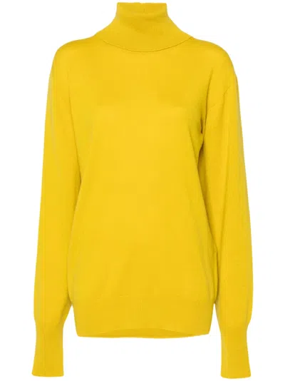 Jil Sander Knitted Cashmere Jumper In Yellow