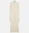 Jil Sander Knitted Cashmere Midi Dress In White