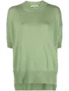 Jil Sander Knitted Cashmere Top In Green