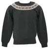 Jil Sander Knitted Chest Pattern Detail Crewneck Sweater In Grey Wool In Grey