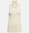 Jil Sander Knitted Cotton-blend Top In Cloud