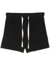 Jil Sander Knitted Cotton Shorts In Schwarz
