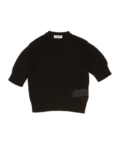Jil Sander Knitted Crewneck T-shirt In Black
