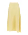 Jil Sander Flared Wool Skirt With Discreet Zipper Closure In Nude