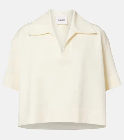 Jil Sander Knitted Polo Shirt In Neutral