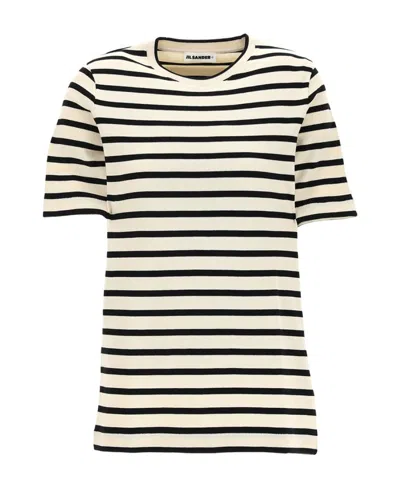 JIL SANDER JIL SANDER STRIPED CREWNECK T-SHIRT
