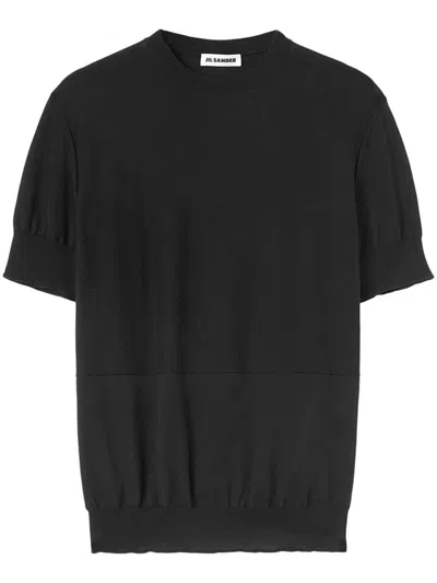 Jil Sander Knitted T-shirt In Black