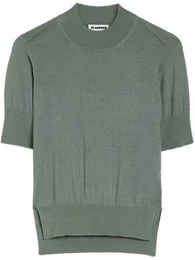 Jil Sander Knitted Top In Green